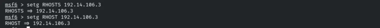 Setting the global RHOSTS/RHOST variable