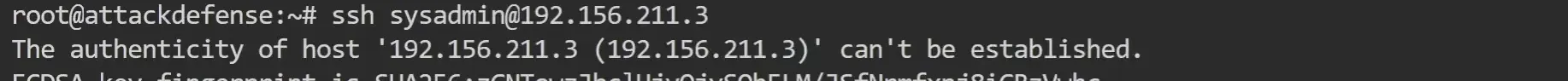 SSH login as sysadmin