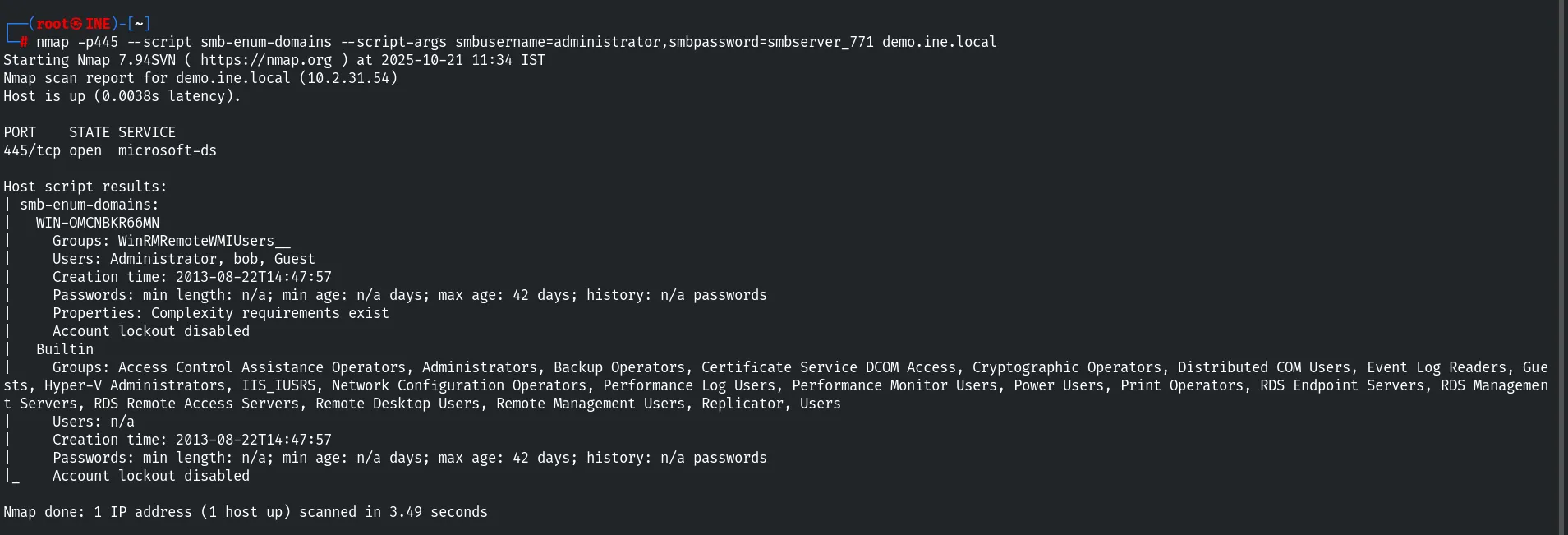 smb-enum-domains script
