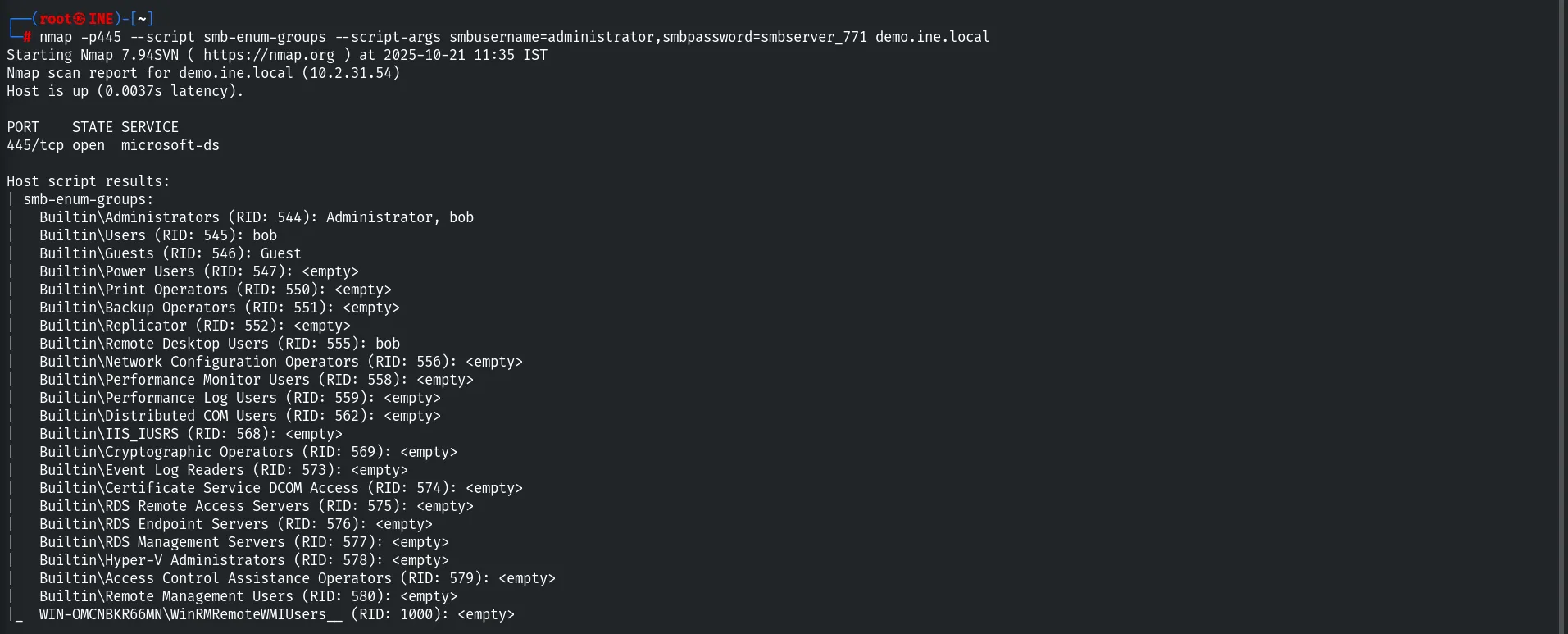 smb-enum-groups script