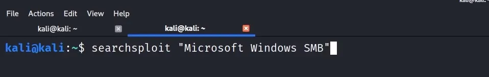 searchsploit SMB results