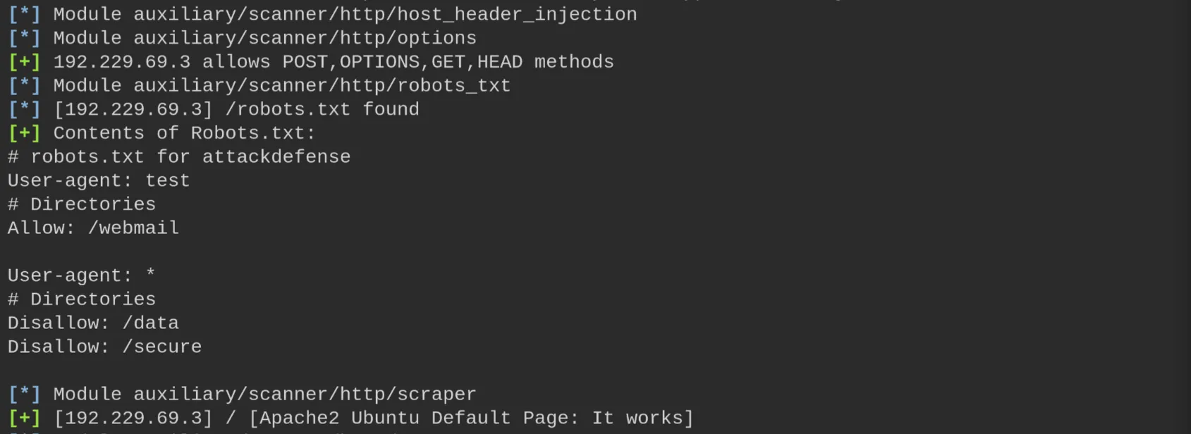 Options, robots.txt and scraper results