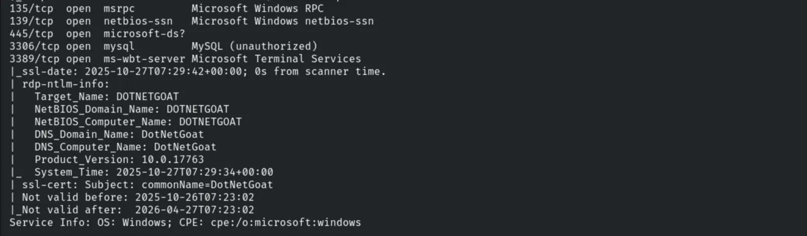 Nmap scan - remaining ports
