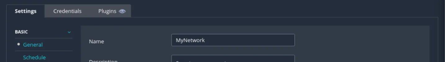 Scan configuration - Settings