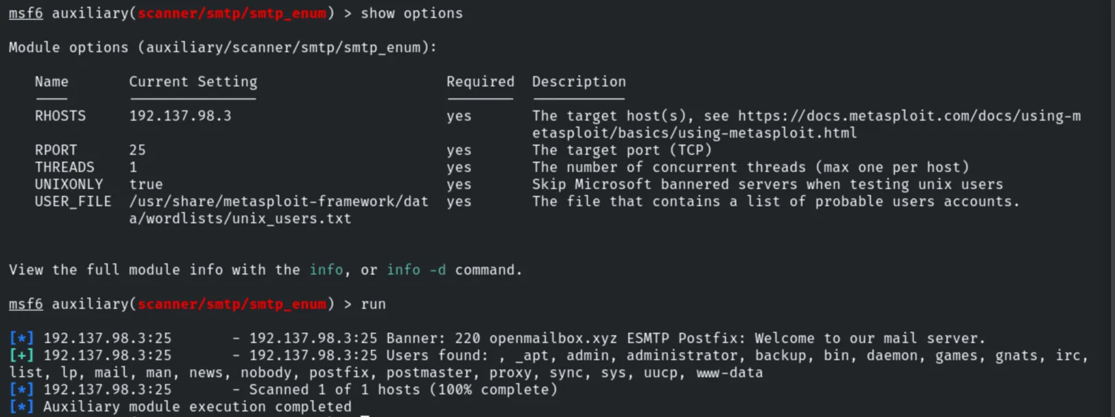 smtp_enum users found