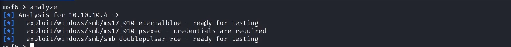 analyze command output