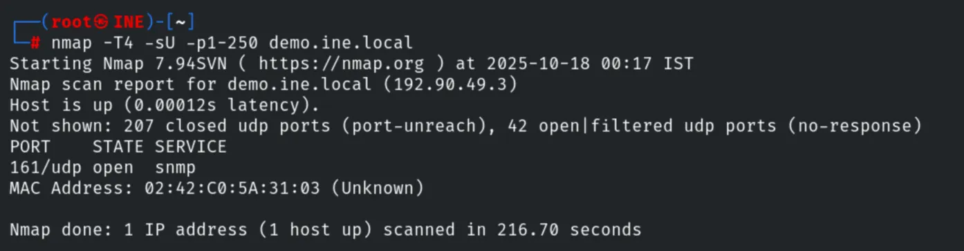 UDP port scan - SNMP on port 161