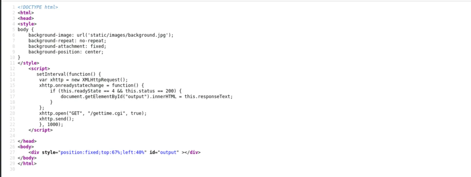 Page source - /gettime.cgi