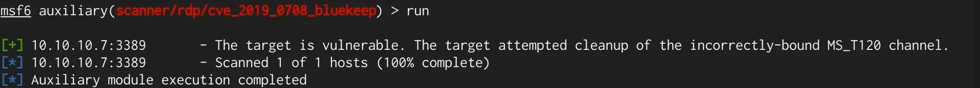 Scanner confirms the target is vulnerable