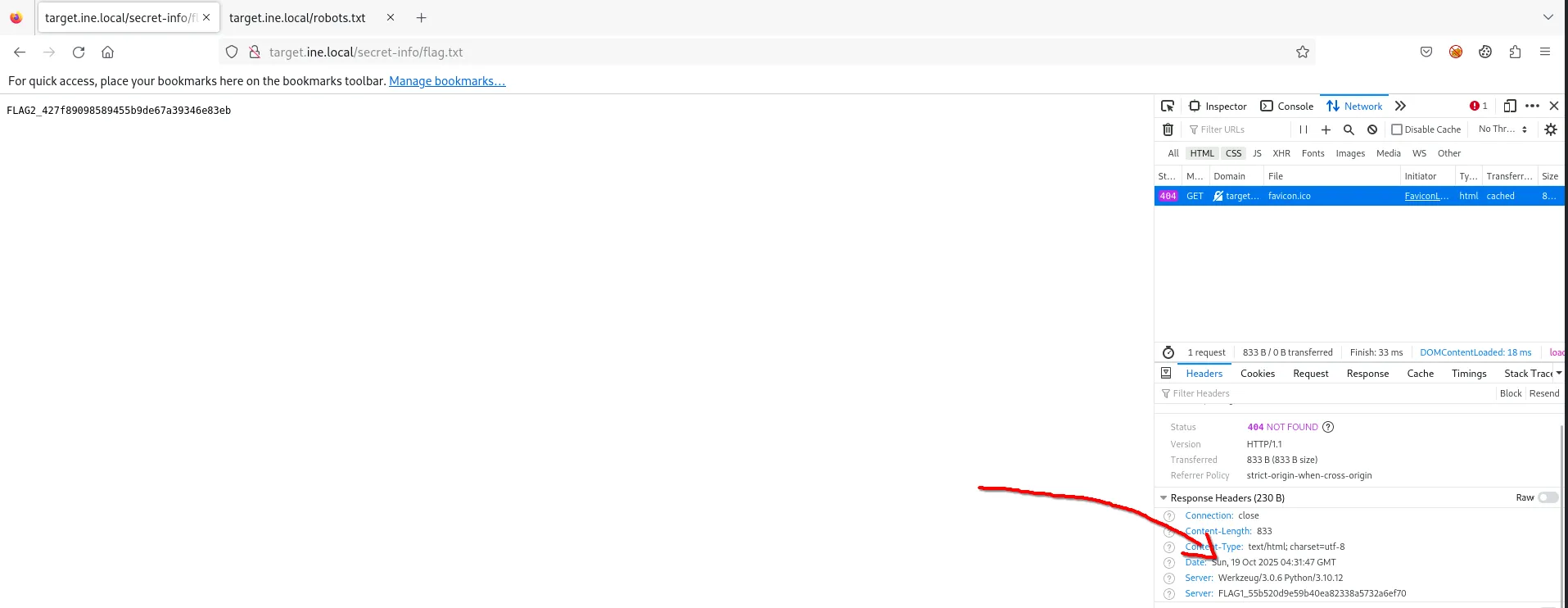HTTP Server header leaking Flag 1