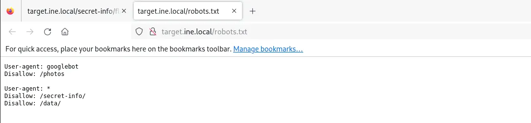 robots.txt disallowed paths