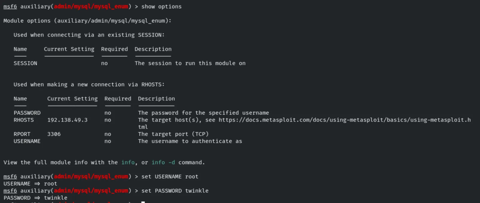 mysql_enum module options