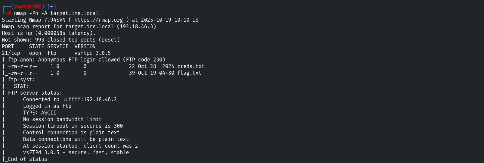 Nmap ftp-anon detection
