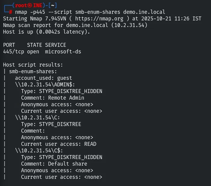 smb-enum-shares (guest) - ADMIN$, C, C$